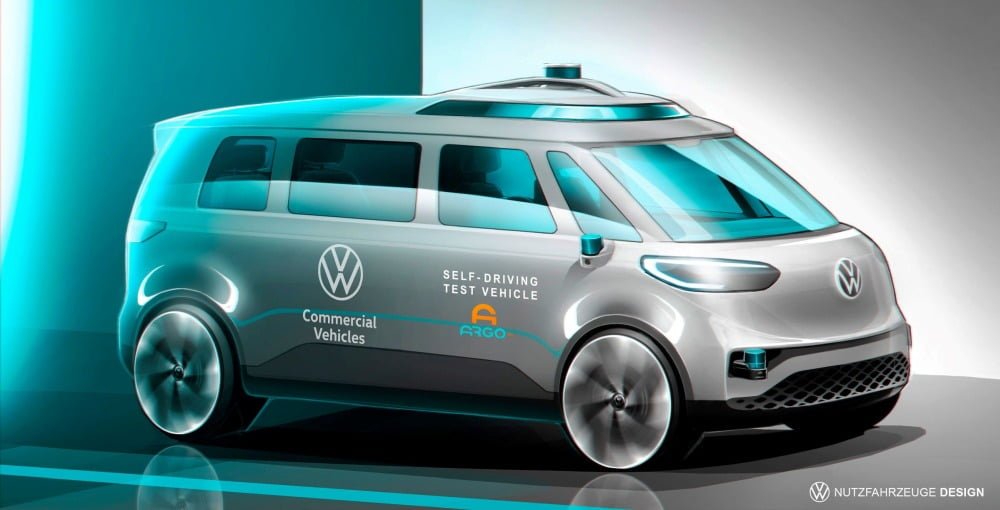 Das Concept Car ID. BUZZ von Volkswagen wird mit einem KI-System f&uuml;r autonomes Fahren von Argo AI ausger&uuml;stet.