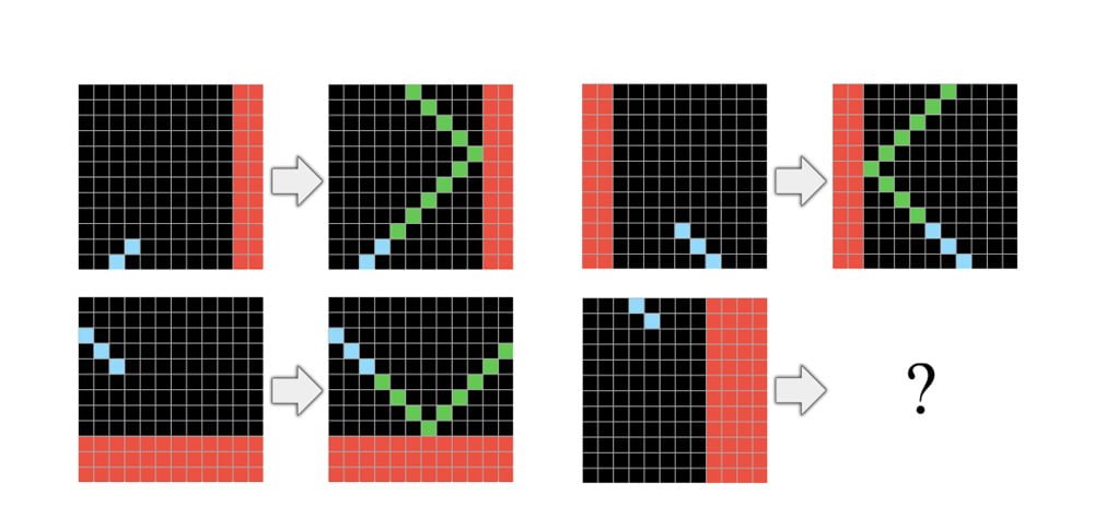 Hier muss eine Linie weitergef&uuml;hrt werden, die von der roten Fl&auml;che abprallt. Bild: Chollet.