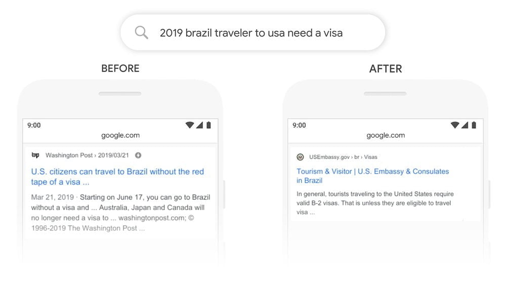 Bert ist Googles wichtigste Suchmaschinen&auml;nderung der letzten Jahre - und basiert komplett auf KI. Sie beeinflusst, wie sich Menschen informieren. Bild: Google